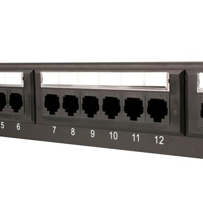 Imagem de Patch Panel CAT5E 24 Portas Sem Guia LA-P524 PlusCable - Preto
