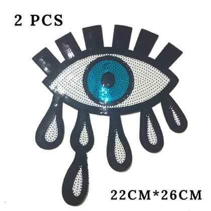 Imagem de Patch R.B.Y. Special 100% olhos azuis bordado em lantejoulas de 22 cm