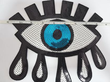 Imagem de Patch R.B.Y. Special 100% olhos azuis bordado em lantejoulas de 22 cm