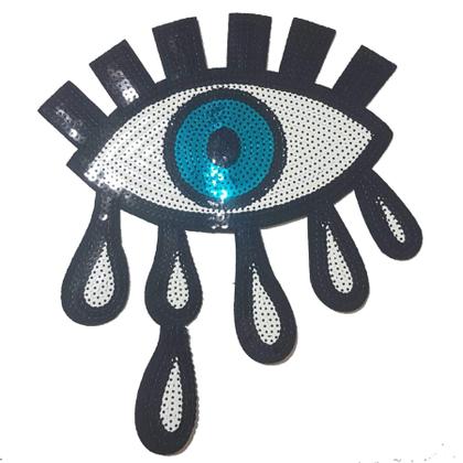 Imagem de Patch R.B.Y. Special 100% olhos azuis bordado em lantejoulas de 22 cm