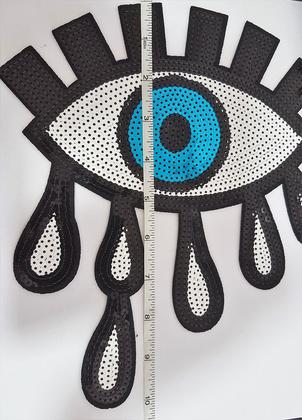 Imagem de Patch R.B.Y. Special 100% olhos azuis bordado em lantejoulas de 22 cm