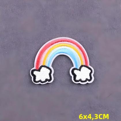 Imagem de Patch Termoadesivo Bordado Borboleta Listras Rosa Com Slogan Para Decoração De Roupas E Emblemas