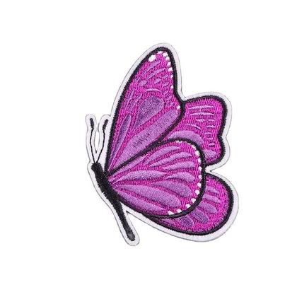 Imagem de Patch Termoadesivo Bordado Borboleta Listras Rosa Com Slogan Para Decoração De Roupas E Emblemas