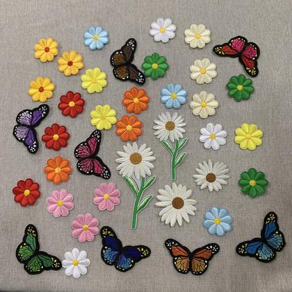 Imagem de Patches bordados Dzyoleize, estilos variados para roupas, 39 unidades