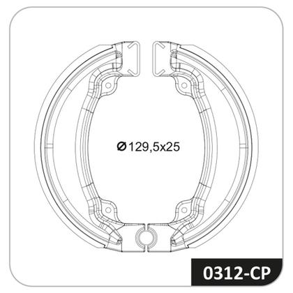 Imagem de Patim Lona Sapata Freio Cobreq 0312-CP Honda CG 125 1983-99