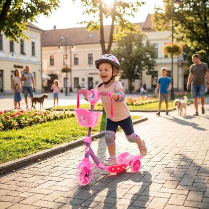 Imagem de Patinete 3 Rodas com Cesta Unicórnio Mágico Play&Fun Rosa