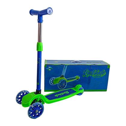 Imagem de Patinete 3 Rodas Infantil Regulável Luzes Led E Kit Proteção