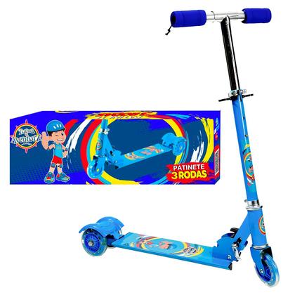Imagem de Patinete Azul Unitoys Masculino Infantil Dobrável Com Altura Ajustável Até 30 Kg