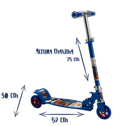 Imagem de Patinete Brinquedo Infantil Azul 50KG + Roupa Homem de Ferro