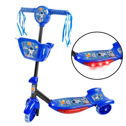 Imagem de Patinete Cestinha Menino Astronauta Led Musical Ajustável