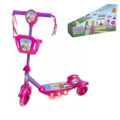 Imagem de Patinete com 3 rodas de metal musical princesa desmontável - 35kg