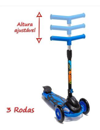 Imagem de Patinete Com 3 Rodas Radical New 40Kg Ajuste Altura Vermelho