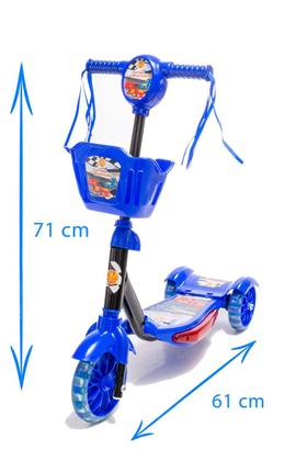 Imagem de Patinete com Cesta Infantil 3 Rodas Menino Radical Corrida Divertida com Luz e Som dm Toys DMR5026