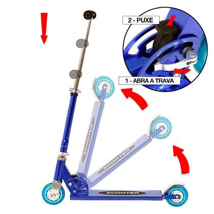 Imagem de Patinete de Criança de Duas Rodas Ajuste de Altura Azul