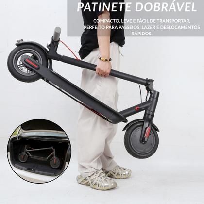Imagem de Patinete Elétrico 350W Dobrável 25 km/h Autonomia 35 km Até 120 kg Led Preto Importway Iwpel350
