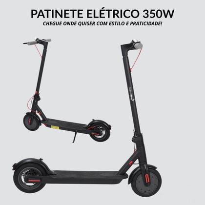 Imagem de Patinete Elétrico 350W Dobrável 25 km/h Autonomia 35 km Até 120 kg Led Preto Importway Iwpel350