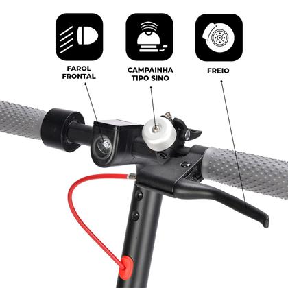 Imagem de Patinete Elétrico Dobrável Original Motor 350w 36v Portátil Bluetooth Brinovar Branco