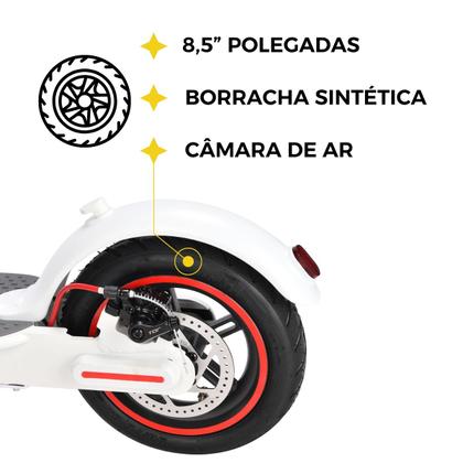 Imagem de Patinete Elétrico Dobrável Original Motor 350w 36v Portátil Bluetooth Brinovar Branco