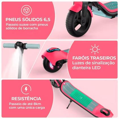 Imagem de Patinete Elétrico Infantil Portátil Bluetooth Led Brinovar