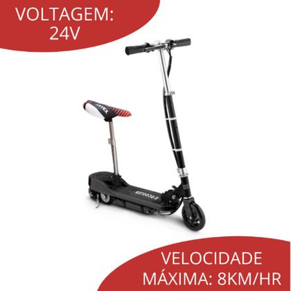 Imagem de Patinete elétrico scooter c banco bateria 120w potente 70kg