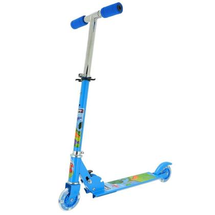 Imagem de Patinete Infantil 2 Rodas Masculino Dobrável Articulado com Estampa de Dinossauro