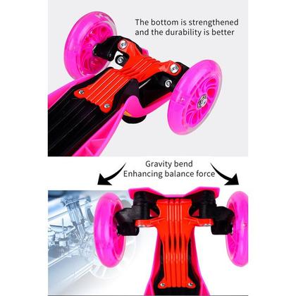 Imagem de Patinete Infantil 3 Ou 4 Rodas Com Luzes de Led Spin Roller