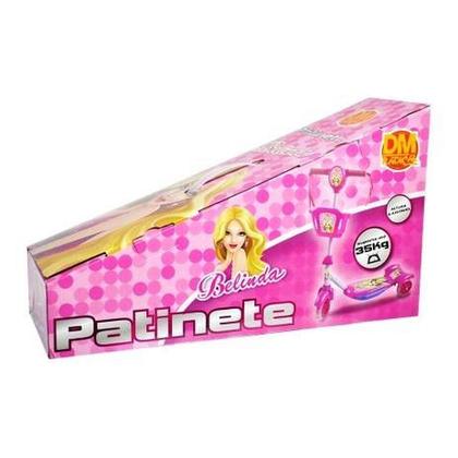 Imagem de Patinete infantil 3 rodas belinda c/ cesta rosa - dmr5027