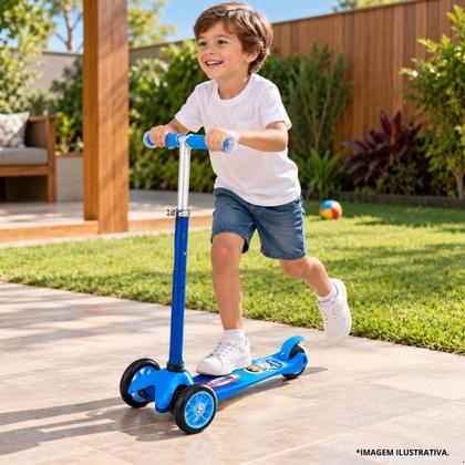 Imagem de Patinete Infantil 3 Rodas com Ajuste de Altura Desmontável Azul