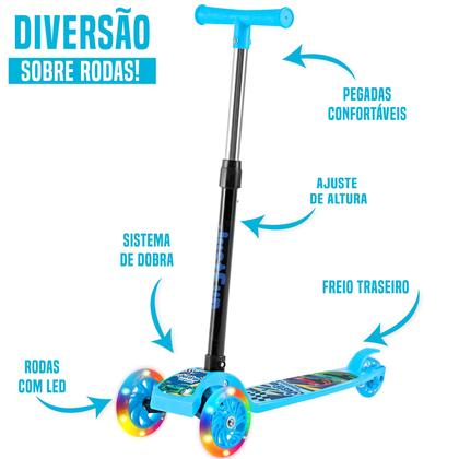 Imagem de Patinete Infantil 3 Rodas De Led Dobrável Scooter Crianças