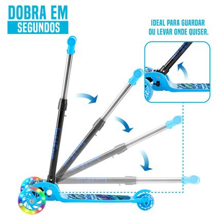 Imagem de Patinete Infantil 3 Rodas De Led Dobrável Scooter Crianças