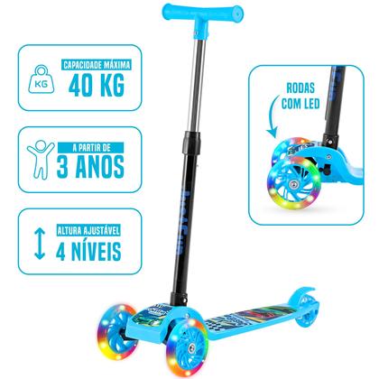 Imagem de Patinete Infantil 3 Rodas De Led Dobrável Scooter Crianças