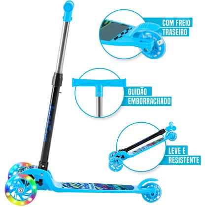 Imagem de Patinete Infantil 3 Rodas De Led Dobrável Scooter Crianças