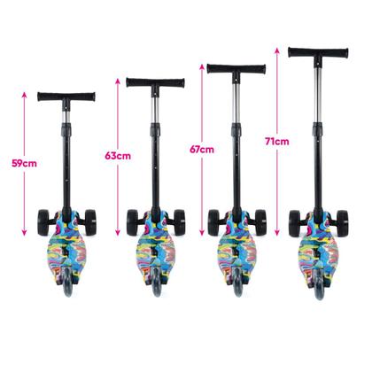 Imagem de Patinete Infantil 3 Rodas Dobrável Com Led Conect Brinq Bv0011 Brinquedo Para Crianças Estável, Seguro E Divertido Colorido