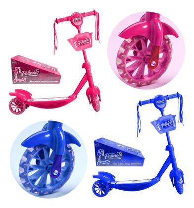 Imagem de Patinete Infantil 3 Rodas Musical Luzes E Cesto Cor Rosa Segma Toys