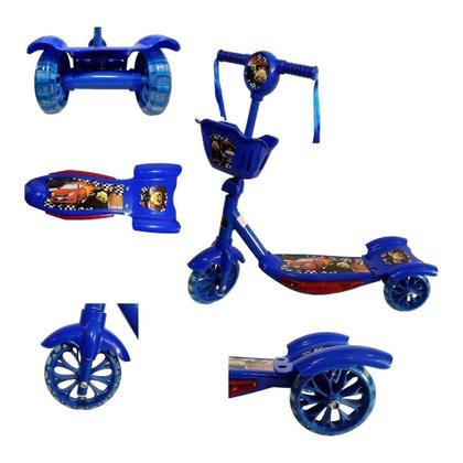 Imagem de Patinete Infantil Criança Luz Led Música 3 Rodas Azul Rosa 