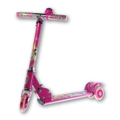Imagem de Patinete Infantil De Ferro 3 Rodas Com Luz Princesas 2
