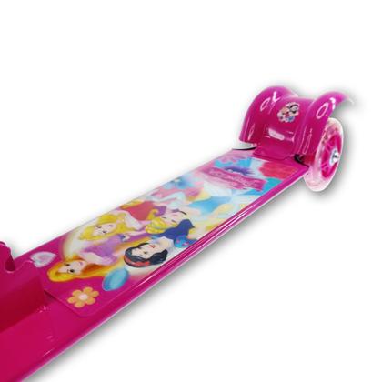 Imagem de Patinete Infantil De Ferro 3 Rodas Com Luz Princesas 2