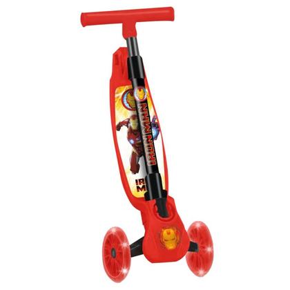 Imagem de Patinete Infantil Dobrável 3 Rodas Led Heróis Homem de Ferro