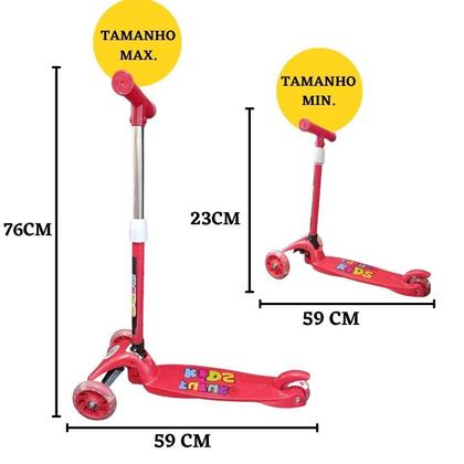 Imagem de Patinete Infantil Dobrável Ajustável Com Kit De Proteção