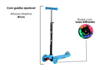 Imagem de Patinete Infantil Dobrável e Ajustável para Meninos e Meninas  Com Design Resistente e Seguro  Ideal para Crianças e Adolescentes  Rodas de LED 