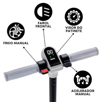 Imagem de Patinete Infantil Elétrico 2 Rodas Com Luzes Led Bluetooth Integrado Kids Portátil Cor Preto Brinovar