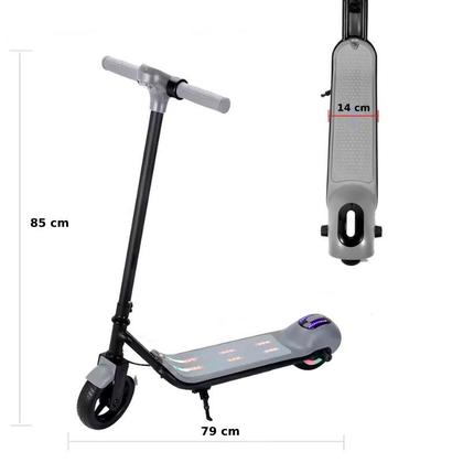 Imagem de Patinete Infantil Elétrico 2 Rodas Com Luzes Led Bluetooth Integrado Kids Portátil Cor Preto Brinovar