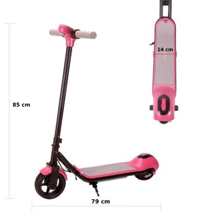 Imagem de Patinete Infantil Elétrico 2 Rodas Com Luzes Led Bluetooth Integrado Kids Portátil Cor Rosa Brinovar