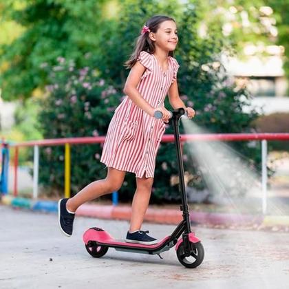 Imagem de Patinete Infantil Elétrico 2 Rodas Com Luzes Led Bluetooth Integrado Kids Portátil Cor Rosa Brinovar