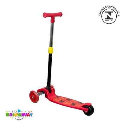 Imagem de Patinete Infantil Luz 3 Rodas Brilhante Radical Com Led Vermelho