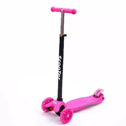 Imagem de Patinete Infantil Para Meninas Patinete 4 Rodas Com Led Regulável - Rosa