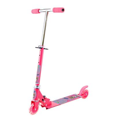 Imagem de Patinete Infantil Rosa Urso 2 Rodas Luzes Led 45kg Dobrável - Art Brink