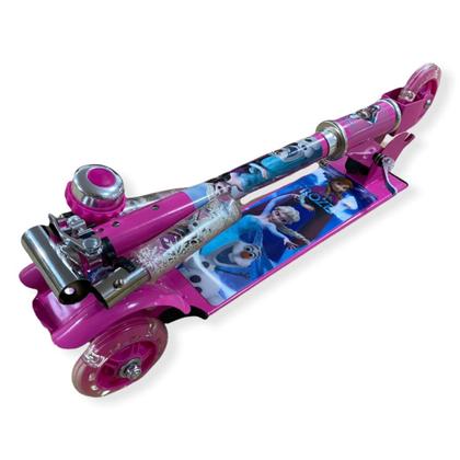 Imagem de Patinete Infantil Scooter Metal Frozen 3 Rodas Led - Buzina