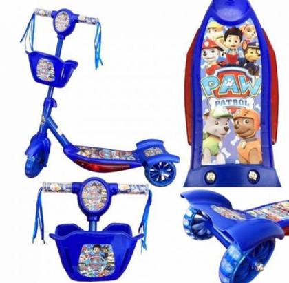 Imagem de Patinete Infantil Scooter Patrulha Canica Musical Cesta Luzes 3 Rodas