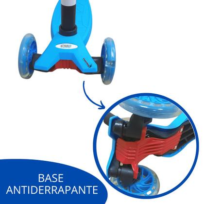 Imagem de Patinete Infantil Tres Rodas Reforçado Importway com Led nas Rodas Azul BW011